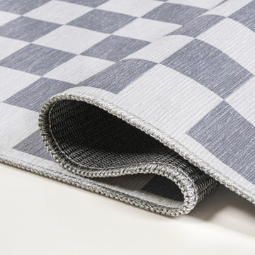 Ainsley Modern Cottage Checkerboard Washable Area Rug